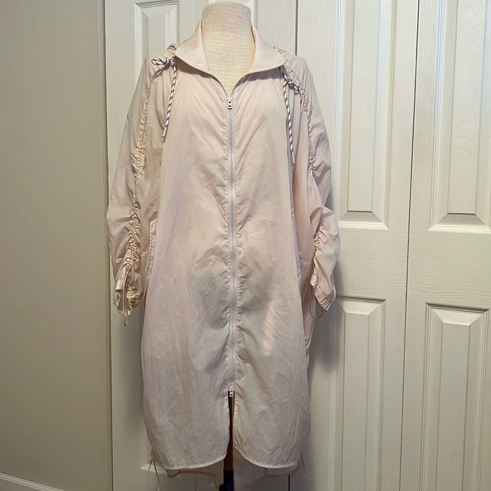 Athleta Blush Canopy Parachute Long Rain Windbreaker Jacket Size Small